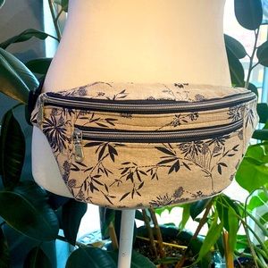 Handmade Double Pocket Fanny Pack/Hip Bag. Adjustable Waist Strap.